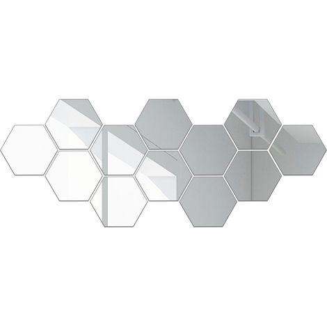 Feuilles de miroir hexagonales réfléchissantes et flexibles, carreaux de miroir auto-adhésifs, autocollants miroir sans verre pour la décoration intérieure, usage quotidien, salon, salle de bain, comp (1/5)