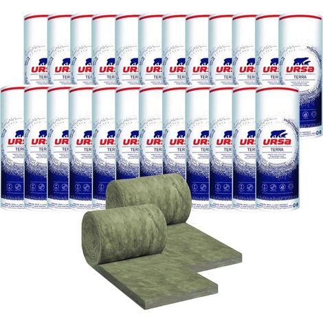 24 paquets de 2 rouleaux laine de verre URSACOUSTIC TERRA nu - Ep. 70mm - 288m² - R 1.75 (1/3)