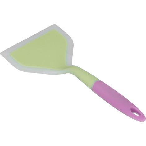 Spatule à frire à large ouverture en silicone transparent bicolore pour la cuisine domestique