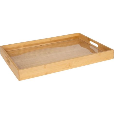 Plateau de Service en Bambou "Rainuré" 46cm Naturel (1/2)