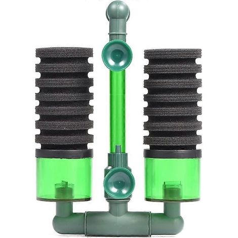 Filtre à éponge biochimique super puissant, pompe à air double tête pour aquarium avec ventouse (QS-100A) (1/4)