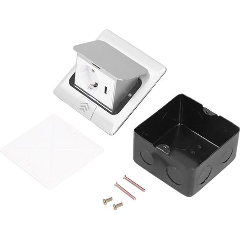 Boîtier de prise électrique encastrée escamotable, conforme aux normes européennes, avec accessoires d'alimentation USB, 250 V, 16 A, installation rapide. (1/5)