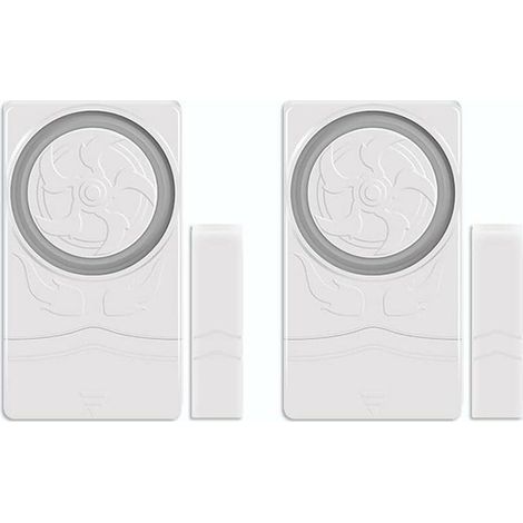 Lot De 2 Alarmes De Porte De Fenêtre, Capteur Magnétique Antivol sans Fil 110dB pour L'Installation De Bricolage De Coffres-Forts De Garage D'appartement (1/5)