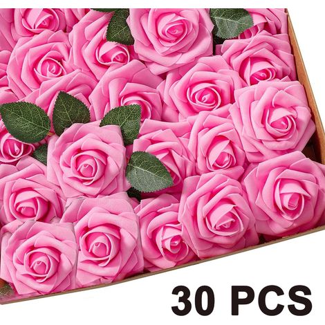 Fleurs artificielles en mousse, 25/30 roses bulles avec tige, pour compositions florales de mariage, centres de table, bouquets et décorations de fête à faire soi-même.