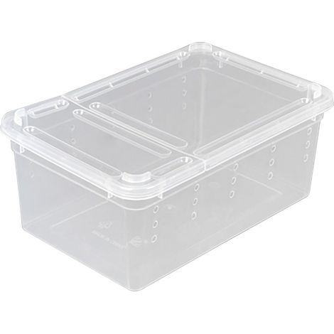 Reptilienzuchtboxen, transparentes PP, seitliche Belüftung, Insektentransport, Schildkröte/Echse (1/5)
