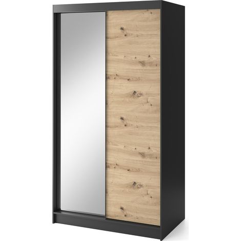 Armoire à portes coulissantes REVILA avec miroir – Élégance et fonctionnalité 120 cm-Largeur 120 cm (1/5)