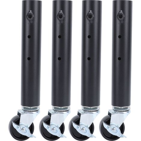 Lot de 4 pieds de meubles à roulettes, robustes, en acier au carbone, pour table, meuble, canapé, lit, fauteuil, table basse, 27 cm / 10,6 pouces (1/5)