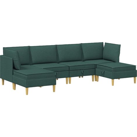 Modular Sofa Set mit Stauraum 6 stk. Dunkelgrün vidaXL