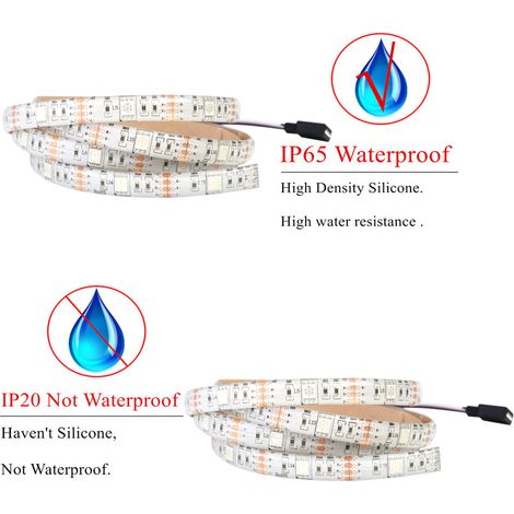 Bande LED USB 5050 RGB époxy étanche 5V avec télécommande infrarouge, fond sept couleurs pour téléviseurs et ordinateurs, couleur RGB étanche. (1/5)