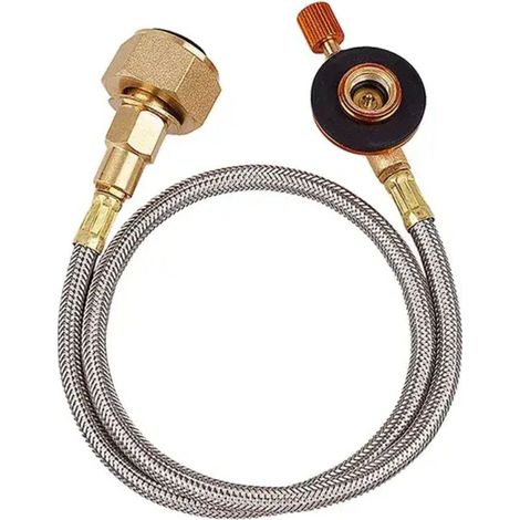 Adaptateur de remplissage pour bouteille de gaz, brûleur pour réchaud de camping, brûleur de randonnée, brûleur extérieur, réservoir de gaz, vanne de raccordement pour fournaise, tuyau tressé, réchaud (1/5)