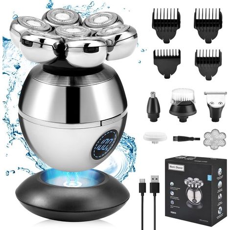 Rasoir Électrique Homme Rechargeable, Tondeuse Barbe Précision avec Têtes Lavables et Étanches, Design Ergonomique pour Rasage Confortable (1/5)