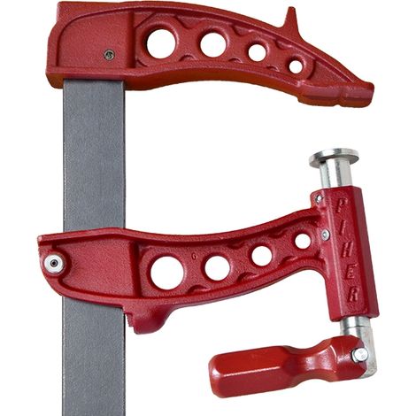 Piher – Serre-joint 50 cm – Tête fixe rainurée pour maintien de tubes – Système de piston innovant – Manche ergonomique avec graisseur intégré