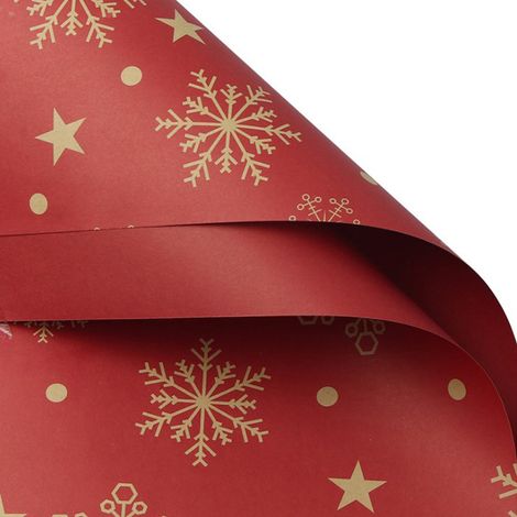 Papier Cadeau Kraft de Noël à Double Face - Collection Éléments Festifs pour Emballage Cadeaux et Décoration de Boîtes (1/5)