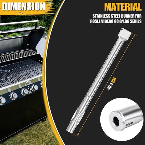 Rösle Videro Set mit 3 Edelstahlbrennern für Rösle Videro Gasgrills der Serien G3 und G4 (1/5)