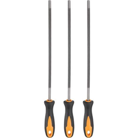 3pcs Lime A Chaine Tronconneuse, 5.5mm (7/32-inch) Ronde Affutage Outil Avec Poignee Plastique Pour Affutage, Meulage Gris - (1/5)