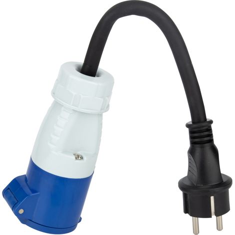 Adaptateur caravane mâle 2P+T vers femelle CEE 17 - Protec (1/5)