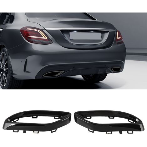 Mercedes-Benz C-Klasse W205 AMG Line (vor Facelift): Austauschbare, glänzend schwarze Auspuffendrohre links und rechts (1/5)