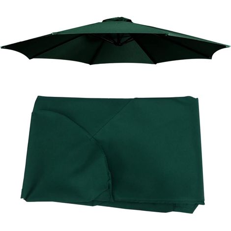 Bâche pour Parasol Protection UV en Polyester 3m 8 Baleines (Canopy Uniquement) Table Extérieure Balancelle Remplacement Pare-Soleil pour Parasol (Vert Foncé) (1/5)