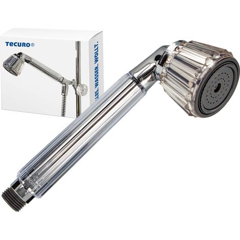 tecuro Handbrause CRYSTAL - stufenlos umstellbar, transparent/chrom, KTW-BWGL (1/5)