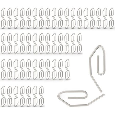 Set di 100 ganci per tende in metallo ipow per asta/binario,35 x 12 mm,ganci in acciaio zincato,per tende da finestra (1/5)