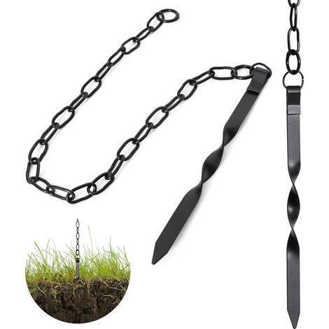 Base d'ancrage de chaîne de pluie en Fer de, localisateur de sol en métal pour gouttière de 76 cm de long, anti rouille, remplacement du tuyau de descente, décoration extérieure (1/5)