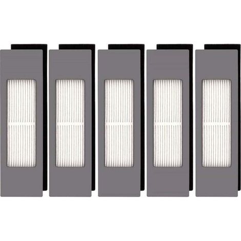 (5 pièces) Filtre HEPA pour robot aspirateur Ecovacs DEEBOT OZMO 920 950 T8 AIVI Max T9 T5 N5 N7 N8+ N8 Pro Plus DX55 DX93 DJ65, kit de filtres pour aspirateur robot, pièces de rechange 5 filtres (1/5)