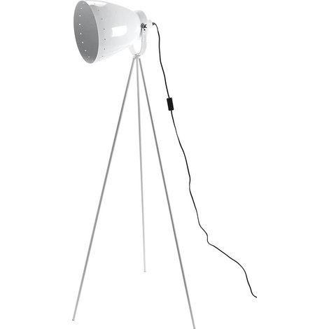 Lampada da terra snodabile regolabile luce da lettura con treppiedi in metallo bianco per ufficio salotto camera da letto (1/5)
