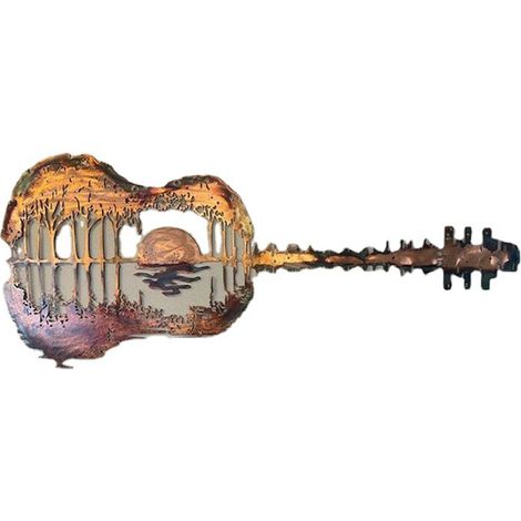 Décoration Murale Guitare Métal Rétro - Ornement à Suspendre pour Intérieur, Extérieur, Bureau, Maison et Studio de Musique (1/5)