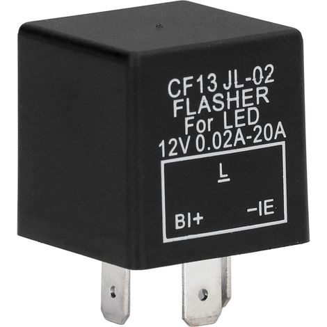 Relais clignotant électronique à 3 broches, contrôleur de clignotant à LED normalement ouvert, 12 V CC (1/5)