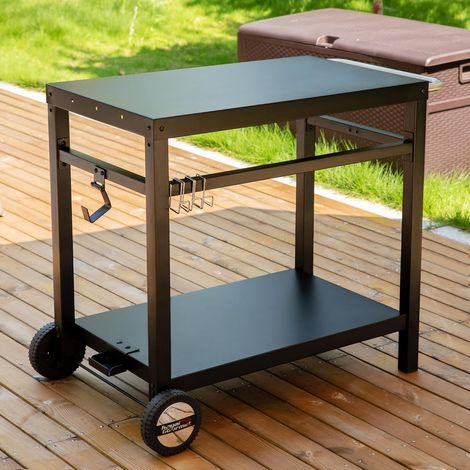 Grillwagen Grilltisch Outdoor Beistelltisch Garten Trolley Outdoorküche Multifunktioneller Arbeitstisch Werkbank für Outdoor BBQ Servierwagen