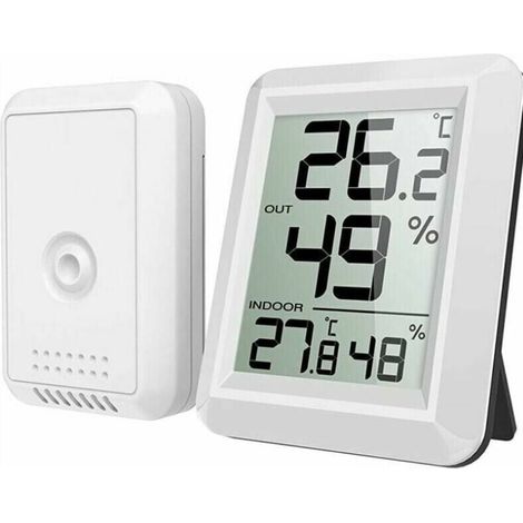 Thermomètre Intérieur et Extérieur, Thermomètre Connecté avec Capteur Extérieure sans Fil, Thermomètre Hygrometre Numérique avec Grand Ecran LCD (1/4)