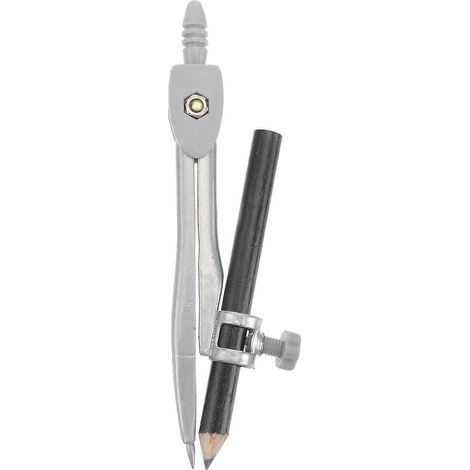 Compas professionnel de précision pour la géométrie, avec porte-crayon pour le dessin technique mathématique. (1/2)