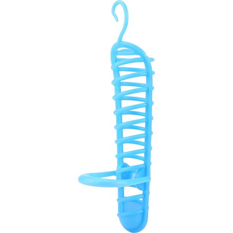 Comedero de plástico para pájaros Toivize con percha fija y sistema de seguridad para frutas y alimentos (azul) (1/5)