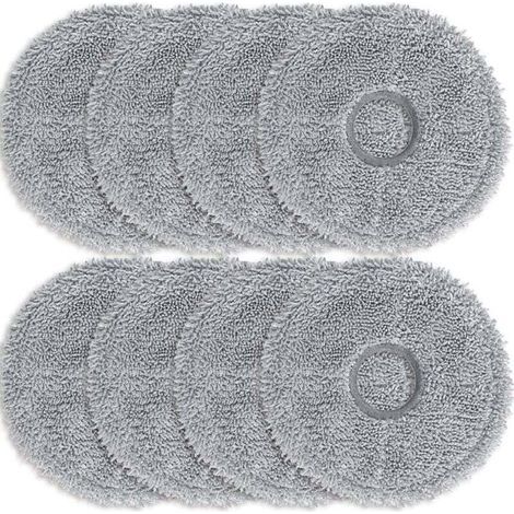 Pack of 8 dark grey microfiber cloths for Dreame L10s Ultra / L10 Ultra / L20 Ultra / L10s Pro Ultra Heat / X40 Ultra Complete and Xiaomi X10+ / X20+ robot vacuum cleaners. Replacement accessories. (1/4)
