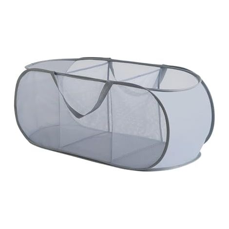 Grand panier à linge pliable de 103 l, panier sale avec anse, panier de rangement en maille pour la maison, la chambre d'enfant, le dortoir, le camping et les voyages (1/5)