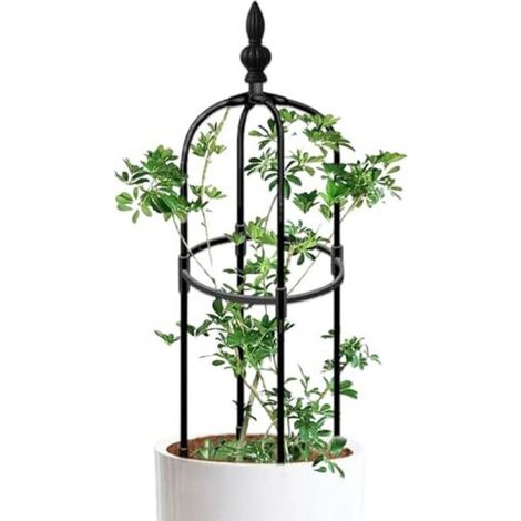 Obélisque en treillis pour plantes grimpantes – 90 cm, métal galvanisé résistant à la rouille, montage facile, idéal pour pots intérieurs et extérieurs
