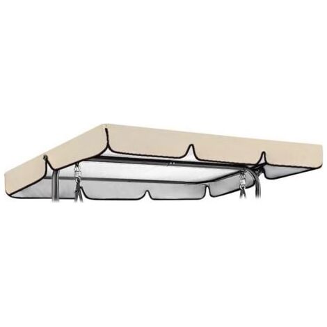 Ersatzdach für Gartenschaukel, Ersatzabdeckung, wasserdichtes Gartenschaukeldach, Schaukelersatz für Terrassen und Balkone (Beige 190x132x15cm) (1/5)