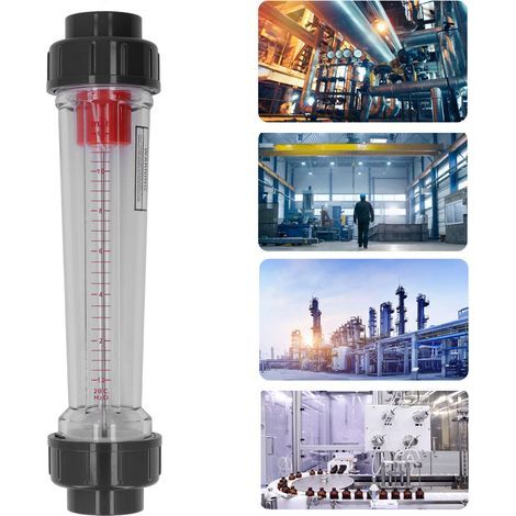 High-precision transparent liquid flow meter, plastic tube, flow rate 1.2–12 m³/h (1/5)