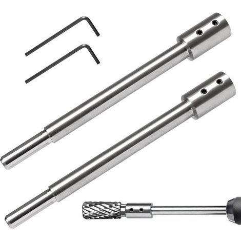 Rallonge de mèche Forstner extra-longue en 2 pièces (169 mm), tige en acier au carbone de 10,5 mm (3/8"), idéale pour le fraisage profond et le perçage précis dans le bois.