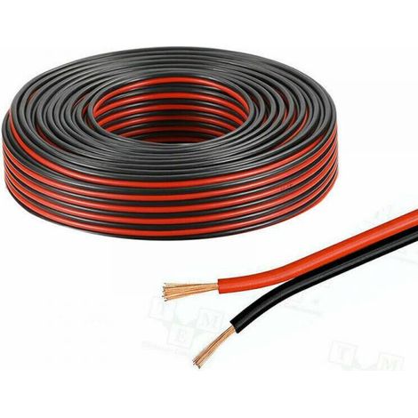 Cavo audio 85 metri bipolare matassa per casse stereo rosso nero