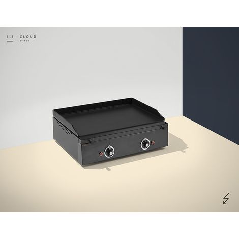 Plancha Electrique - Plaque Lisse - 2 résistances - 600 x 400 x 226 mm - 6 mm d'épaisseur - Pinha 2 (1/2)