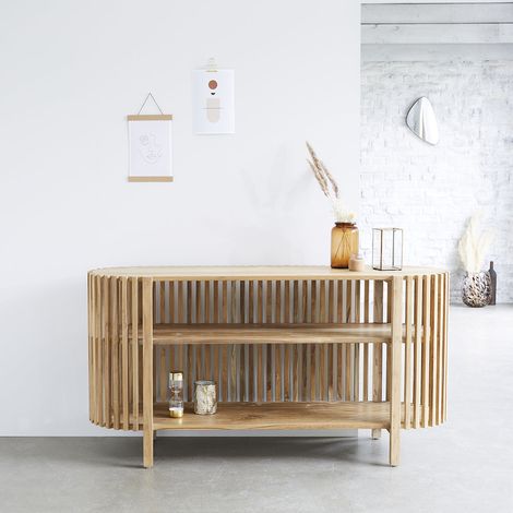 Buffet en bois teck massif 160 cm (1/4)