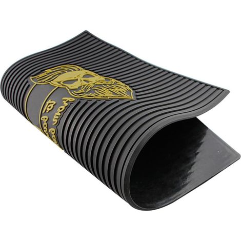 Tapis de Coiffure Antidérapant pour Tondeuses, Pvc Noir, Rangement Ordonné Usage Salon ou Maison, Protège Vos Outils, Grosse Surface Pratique, Accessoire Coiffeuse pour Lames et Ciseaux (1/5)