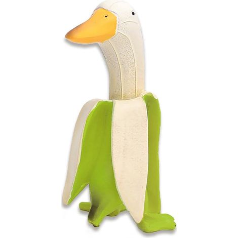 Statue Canard Banane, Canard Pelé Mignon, Statue Canard Banane Créative, Imperméable à l’Eau, Résistant aux Hautes Températures, pour Décoration Intérieure, Extérieure, Pelouses (Vert)