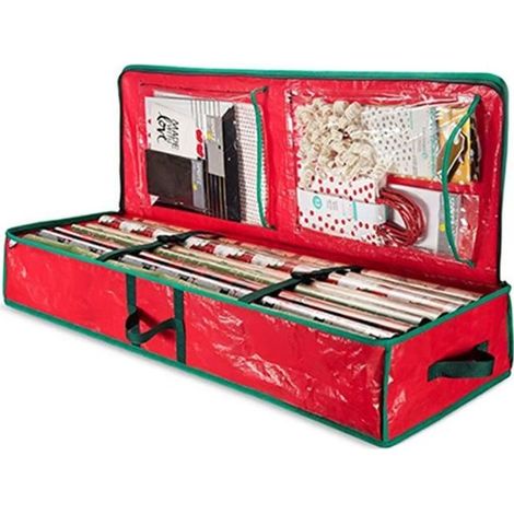 Sac de rangement étanche pour sapin de Noël - Sac de Rangement pour Papier Cadeau, Grande capacité - Facile à transporter (1/4)