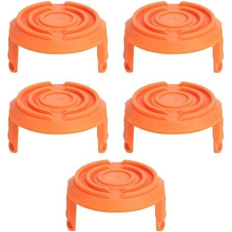 Replacement spool covers for grass trimmers – Pack of 5 compatible with Worx WA0010, durable plastic