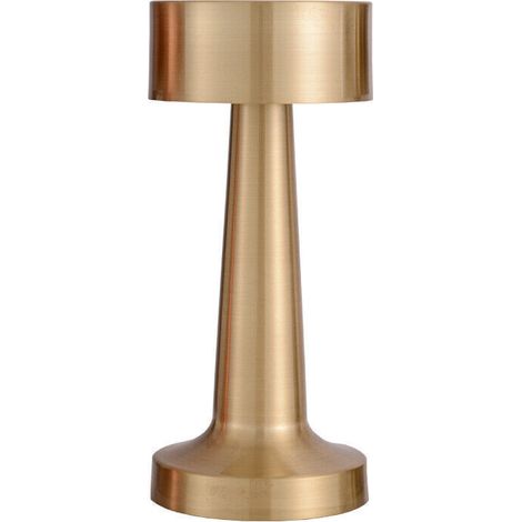 Lámpara de escritorio LED inalámbrica, táctil, recargable mediante USB y con brillo ajustable, ideal como luz nocturna para restaurantes, bares o karaoke (color dorado). (1/5)