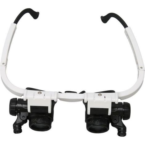 Loupe Bandeau LED - 7x 10x 15x 25x - Pour Horlogerie et Précision - 2 Lentilles LED - 6 Piles LR1130 Incluses (1/4)