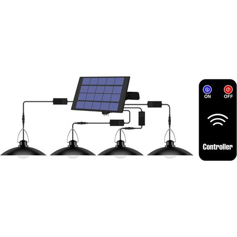 Lámpara colgante LED con energía solar para uso exterior, resistente al agua (IP65), con control remoto, para puertas, patios y entradas de vehículos. (1/5)