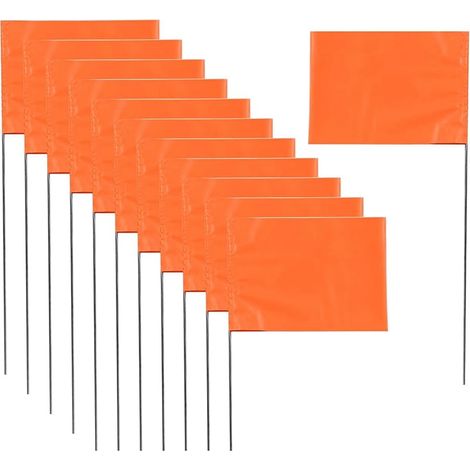 Pack of 50 marking flags, orange garden flags, 38.1 x 10.2 x 12.7 cm, lawn flags, irrigation flags, landscape flags (1/5)